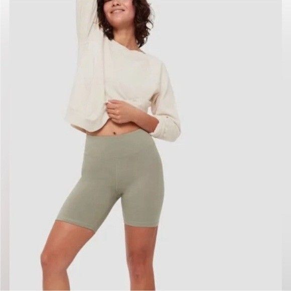 Mate the Label Women Organic Cotton Biker Shorts XS Sage NWT - Picture 1 of 6